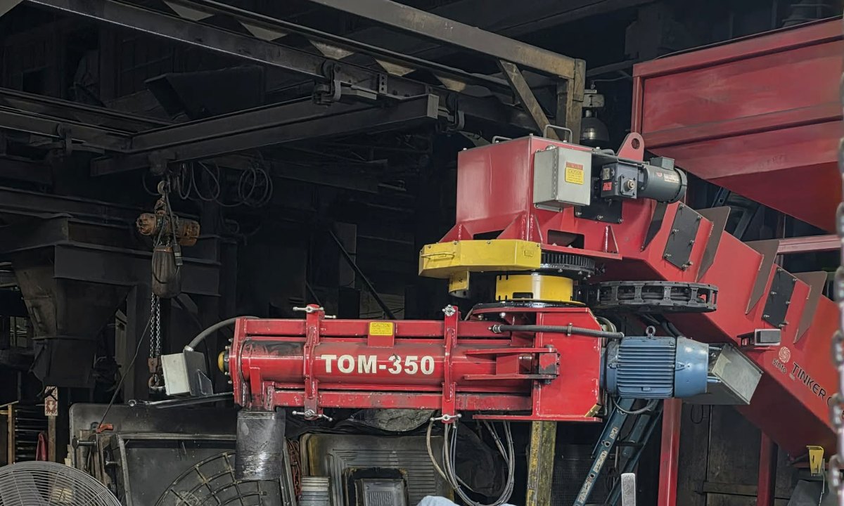 Production line equipment in a foundry